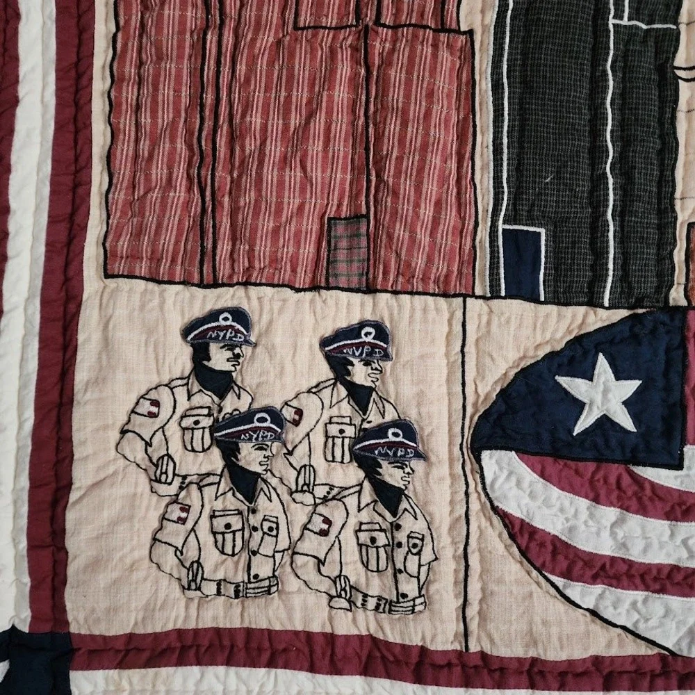 9/11‎ Tribute to Heroes Quilt World Trade Center Patriotic Memorial Wall Hanger